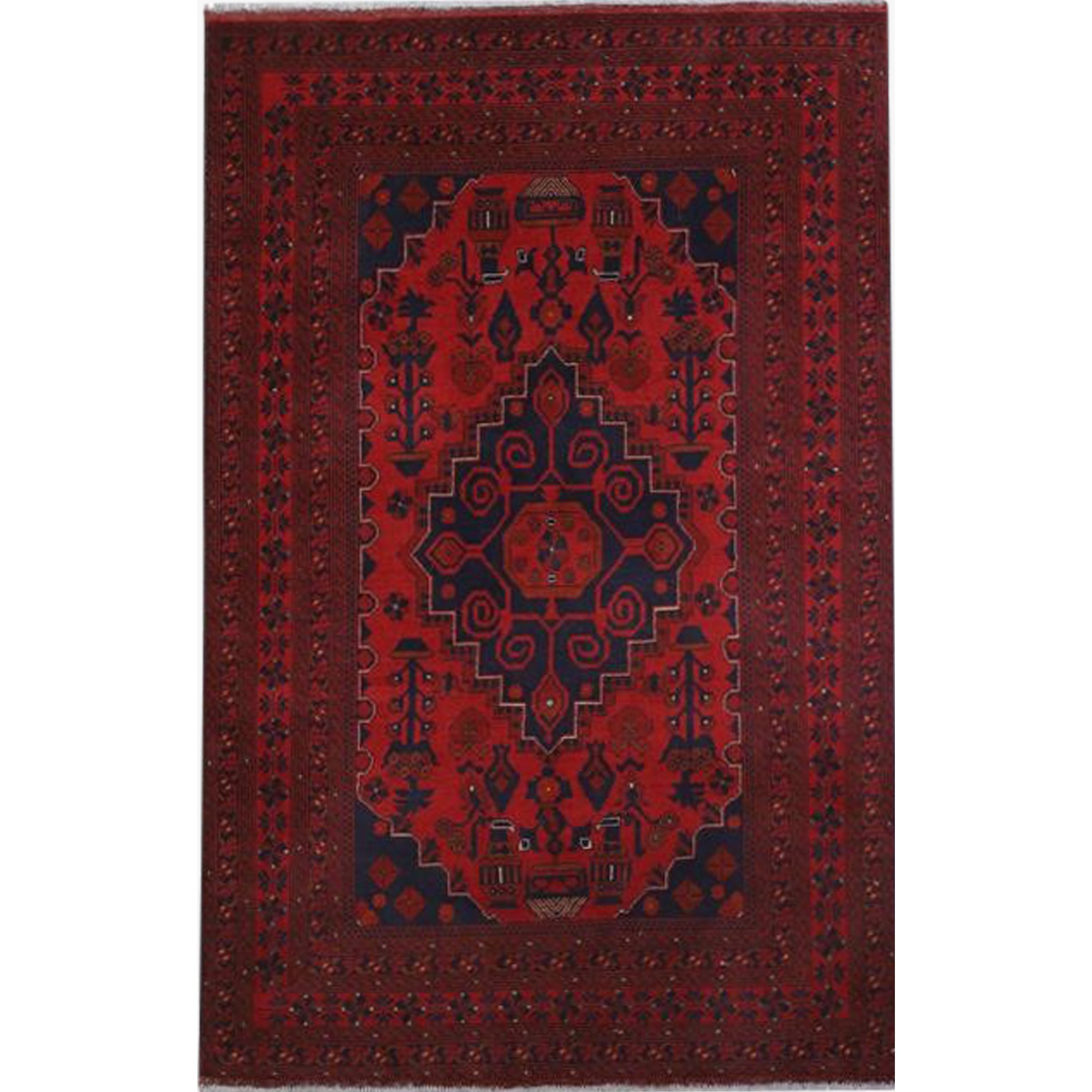 Khal Mohammadi Traditional Wool Rug 43249 In Red